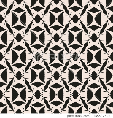 Beige Black Olive Color Abstract Geometric Seamless Pattern Background, Surface Pattern Illustration for Wallpaper and Fabric Design 135517392