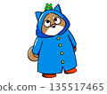 Illustration of a Shiba Inu with a frog on its head 135517465