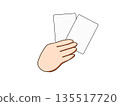 Illustration of a hand holding a card 135517720