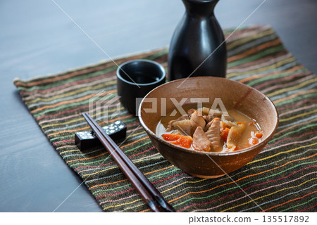 Stewed offal with miso flavor Stewed offal with miso flavor 135517892