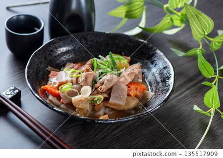 Stewed offal with miso flavor 135517909