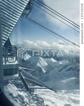 Cable car  Mount Zugspitze winter Alps Germany 135518156