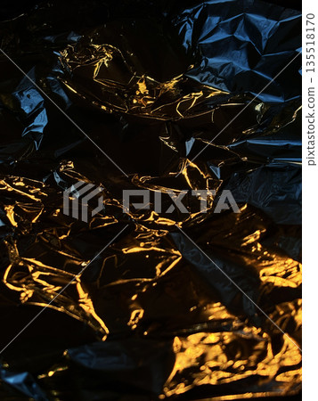 Abstract Gold And Blue Crumpled Foil Texture Abstract Gold And Blue Crumpled Foil Texture 135518170