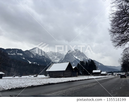 Winter alpine village Bavaria Zugspitze Winter alpine village Bavaria Zugspitze 135518199