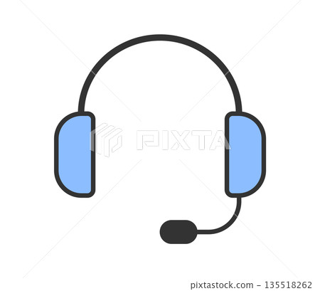 Simple headset icon illustration vector 135518262