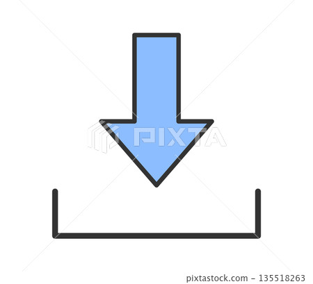 Simple down icon illustration vector Simple down icon illustration vector 135518263