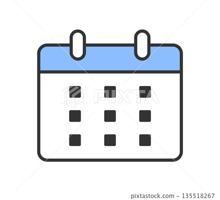 Simple and cute calendar icon illustration vector Simple and cute calendar icon illustration vector 135518267