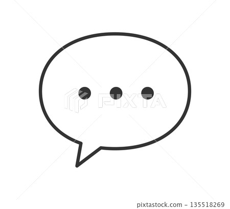 Simple speech bubble and dot icon illustration vector 135518269