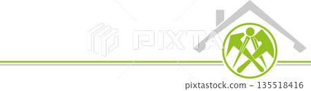 Roofing tools, roof, roofer, craftsman, background 135518416