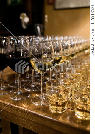 Many glasses of different wine Many glasses of different wine 135518521