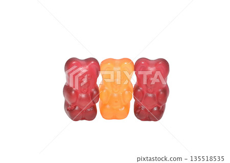 Chewing gummy bears. Chewing gummy bears. 135518535