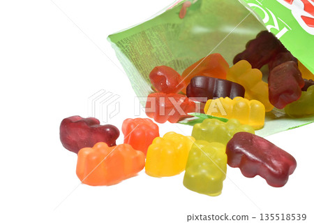 Chewing gummy bears. 135518539
