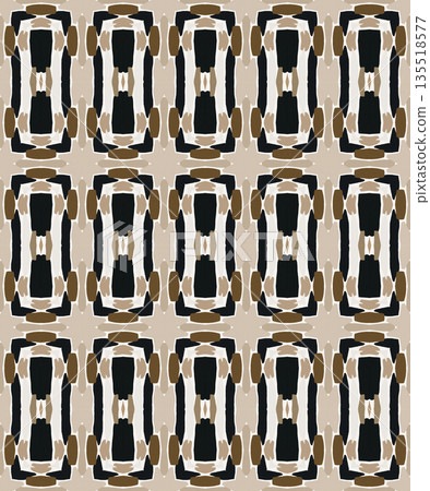 Beige Black Olive Color Abstract Geometric Seamless Pattern Background, Surface Pattern Illustration for Wallpaper and Fabric Design 135518577