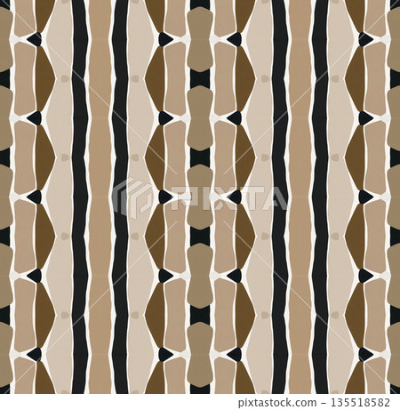 Beige Black Olive Color Abstract Geometric Seamless Pattern Background, Surface Pattern Illustration for Wallpaper and Fabric Design 135518582