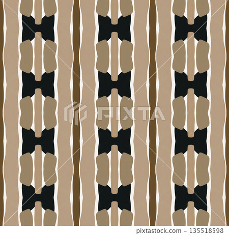 Beige Black Olive Color Abstract Geometric Seamless Pattern Background, Surface Pattern Illustration for Wallpaper and Fabric Design 135518598