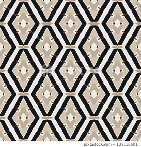 Beige Black Olive Color Abstract Geometric Seamless Pattern Background, Surface Pattern Illustration for Wallpaper and Fabric Design Beige Black Olive Color Abstract Geometric Seamless Pattern Background, Surface Pattern Illustration for Wallpaper and Fabric Design 135518601