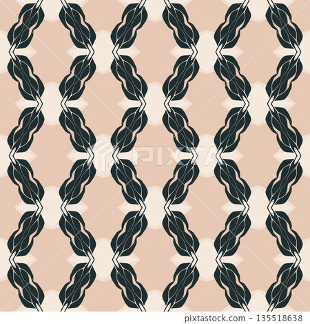 Beige Black Olive Color Abstract Geometric Seamless Pattern Background, Surface Pattern Illustration for Wallpaper and Fabric Design 135518638