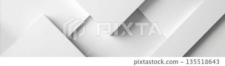 Background Featuring Overlapping White Three-Dimensional Geometric Shapes, Including Sharp Triangles and Diagonal Planes, Creating Subtle Shadows, Texture, and a Clean, Modern, High-Tech 135518643
