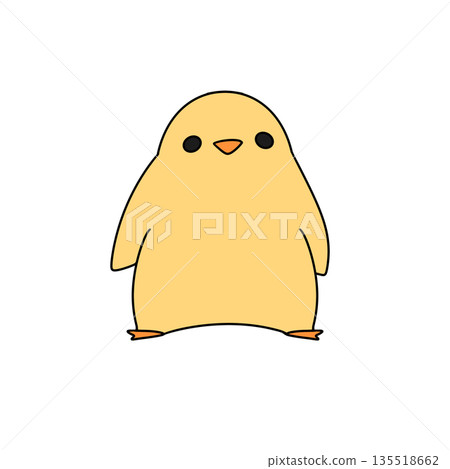 A cartoon chicken is standing on its two legs A cartoon chicken is standing on its two legs 135518662