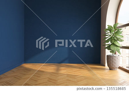 Mid century style conceptual dopamine interior room 3d illustration 135518685