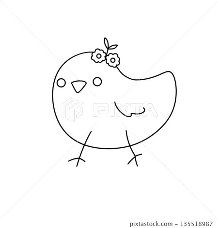 A cute little bird with a flowery headband 135518987