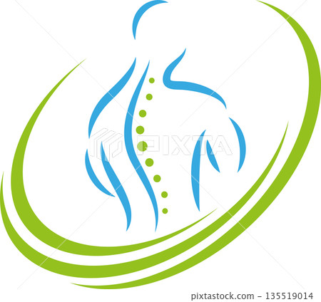 Human, person, spine, massage, orthopedics, physiotherapy, medicine, logo 135519014