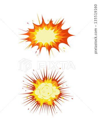 Shots motion flash and boom elements on white background. stock illustration 135519160