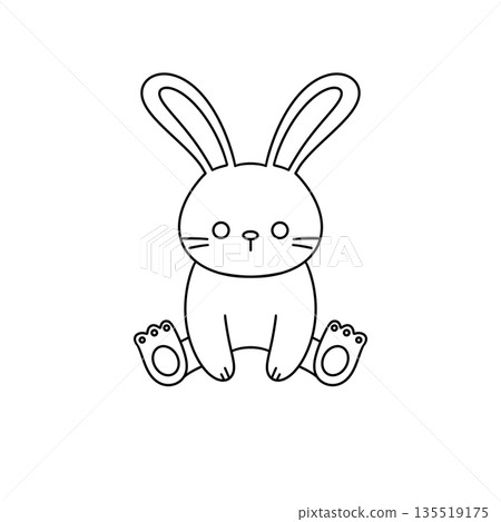 A rabbit is sitting on its hind legs A rabbit is sitting on its hind legs 135519175