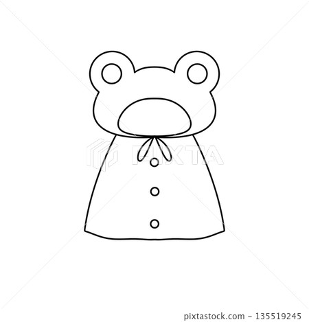 A white drawing of a frog wearing a hat and a scarf 135519245