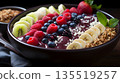 Berry and banana smoothie bowl 135519257