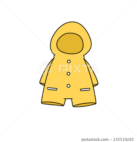 A yellow raincoat with a hood A yellow raincoat with a hood 135519283