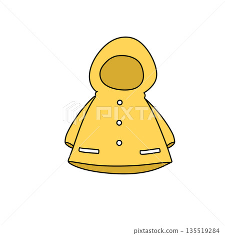 A yellow raincoat with a hood A yellow raincoat with a hood 135519284