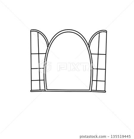 A white framed mirror with a black border A white framed mirror with a black border 135519445