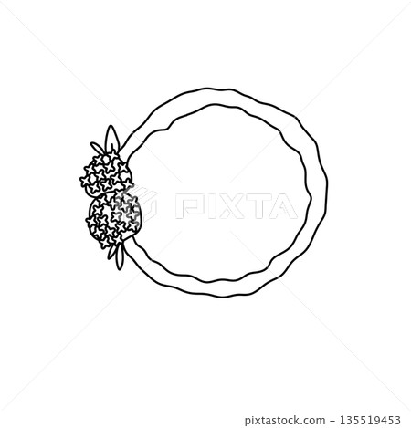 A white flower wreath with a black border A white flower wreath with a black border 135519453