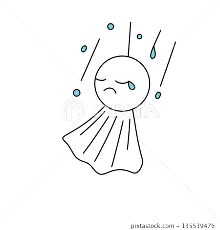 A sad cartoon character is falling from the sky A sad cartoon character is falling from the sky 135519476