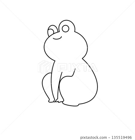 A frog is sitting on the ground A frog is sitting on the ground 135519496