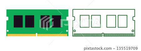 RAM Memory Computer Hardware Circuit Board Microchip Technology Component Digital Storage RAM Memory Computer Hardware Circuit Board Microchip Technology Component Digital Storage 135519709