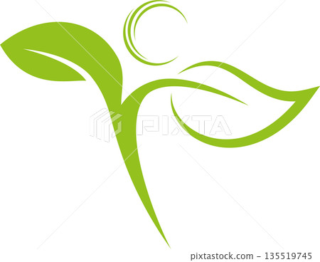 Human as plant, chiropractor, naturopath, gardener, logo, icon 135519745
