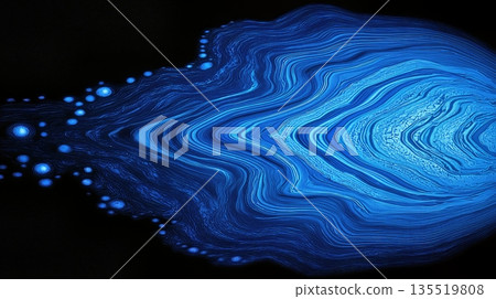 Deep Sea Textures Create Bioluminescent Patterns in Vibrant Blue Tones 135519808