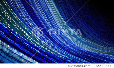 Blue and Cyan Colors Flow Together in Data Streams, Forming Patterns That Display Vibrant Movement Blue and Cyan Colors Flow Together in Data Streams, Forming Patterns That Display Vibrant Movement 135519855