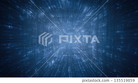 Futuristic Tech Environment With Dark Blue and Black Elements Showing Light Movement 135519859