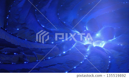 Explore Electric Luminous Blue Pattern With Sustainable Inspiration in a Digital Space 135519892