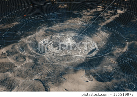 Exploring Ley Lines and Sacred Patterns in a Natural Landscape During Daylight Hours 135519972