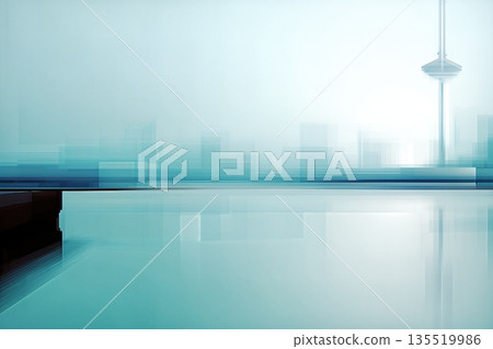 Modern Skyline of a Nigerian City With Blurred Details and Simple Lines 135519986