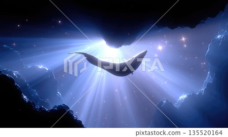 Deep Sea Mysticism Reveals a Mysterious Creature and Light in a Dark Underwater Cave 135520164