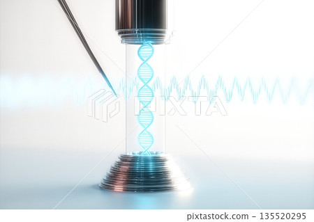 DNA Analysis Equipment is Scanning Genetic Material in a Laboratory Setting 135520295