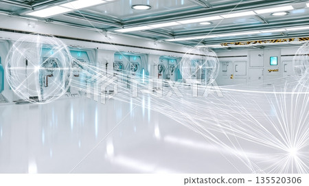 Futuristic Biotech Laboratory Interior With Advanced Technology and Empty Workspaces Futuristic Biotech Laboratory Interior With Advanced Technology and Empty Workspaces 135520306