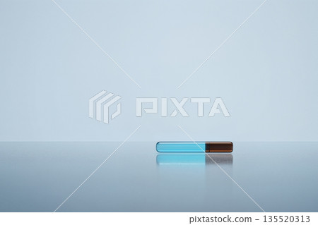Futuristic Medical Device Scans Sample Vial on a Smooth Surface in a Clean Environment 135520313
