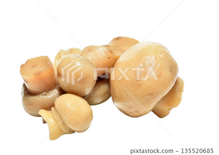 Marinated champignon mushrooms. Marinated champignon mushrooms. 135520685