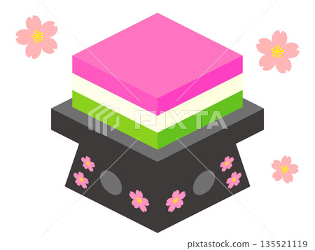 可愛的菱形年糕插畫素材 3 可愛的菱形年糕插畫素材 3 135521119